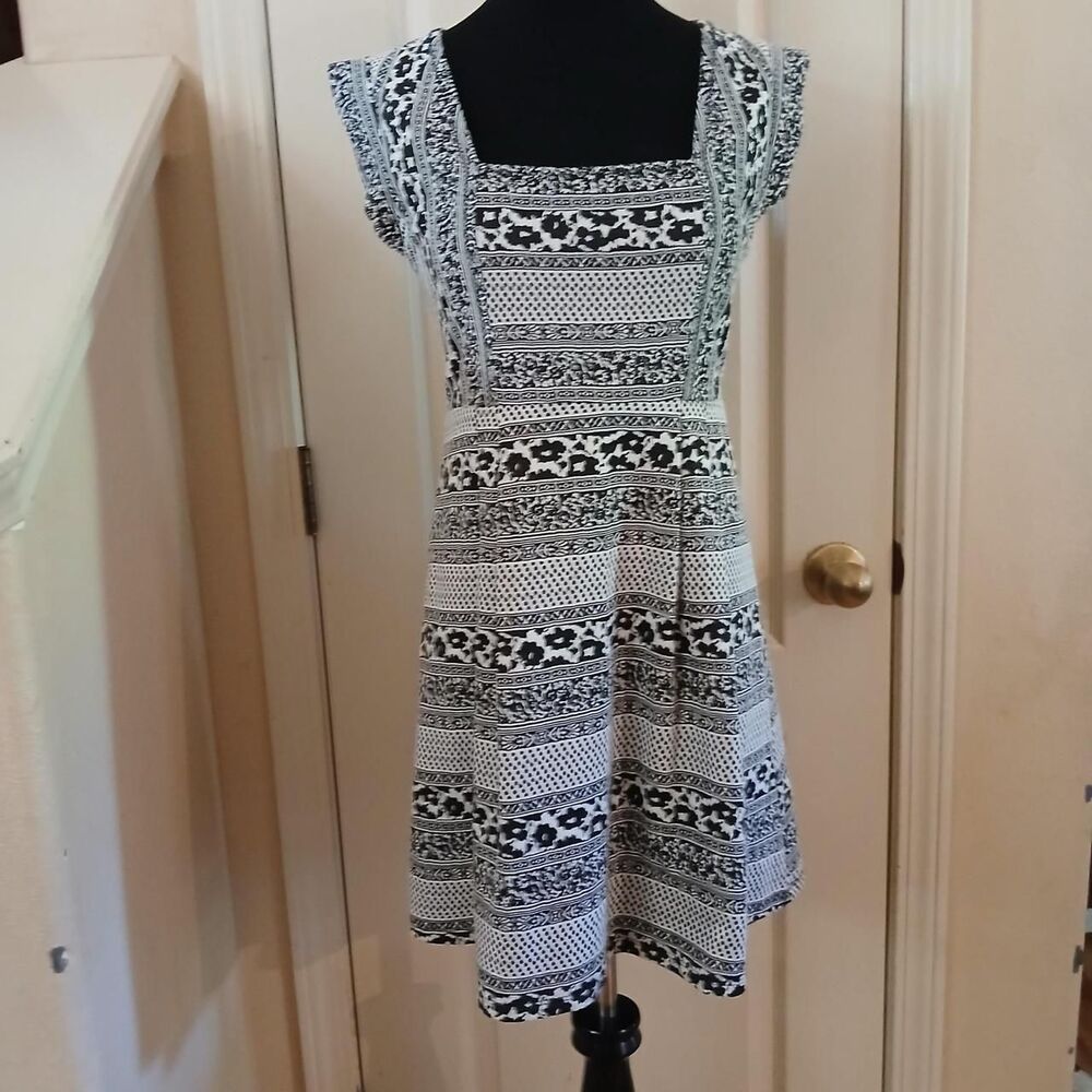 Anthropologie Plenty by Tracy Reese Geometric & Floral Print Boho Mini Dress SP